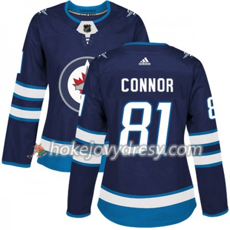 Dámské Hokejový Dres Winnipeg Jets Kyle Connor 81 Adidas 2017-2018 Modrá Authentic